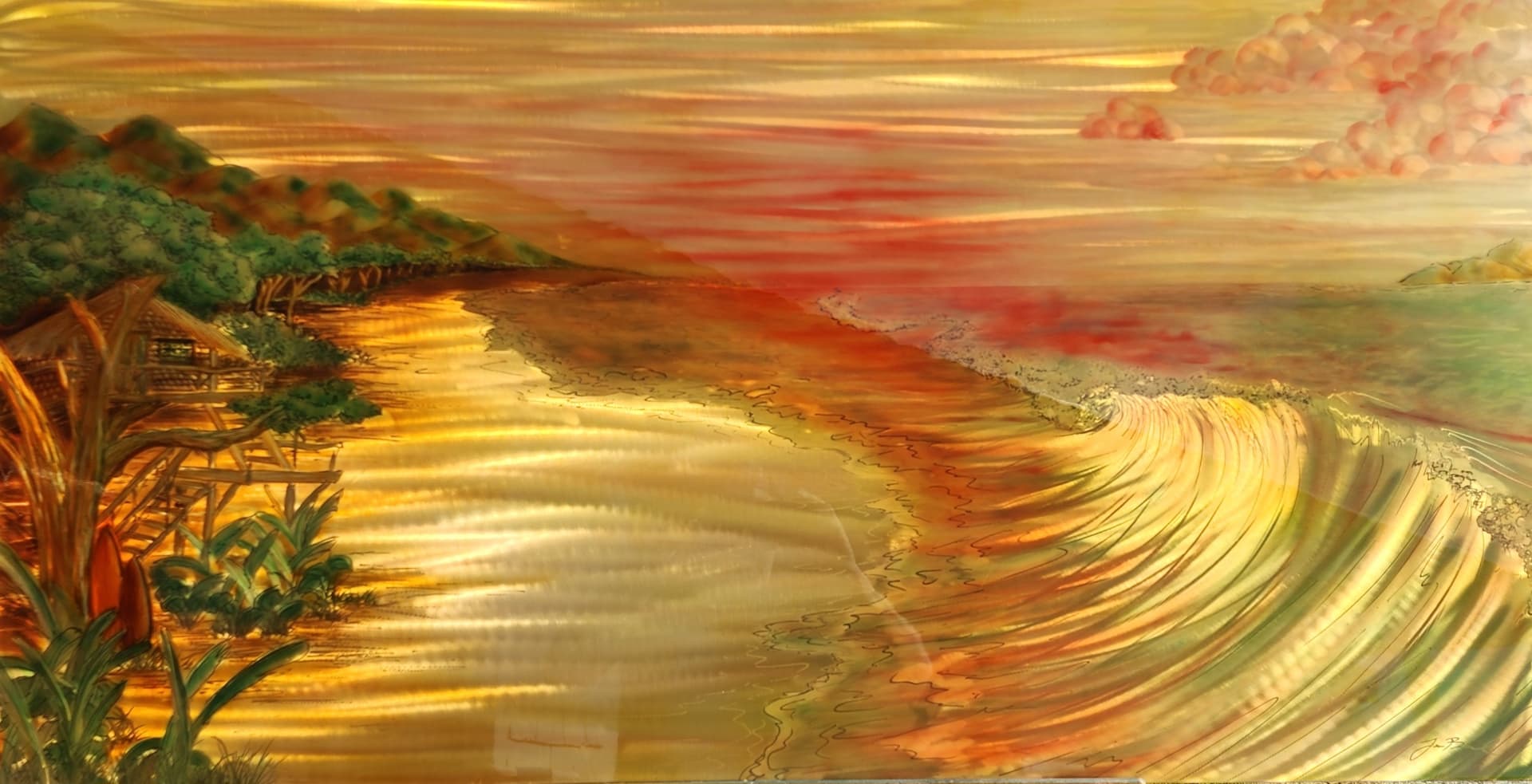 Landscapes No. 6 — Ground and Burnished Aluminum, Candy Paints, Sealed with an Automotive Clear Coat