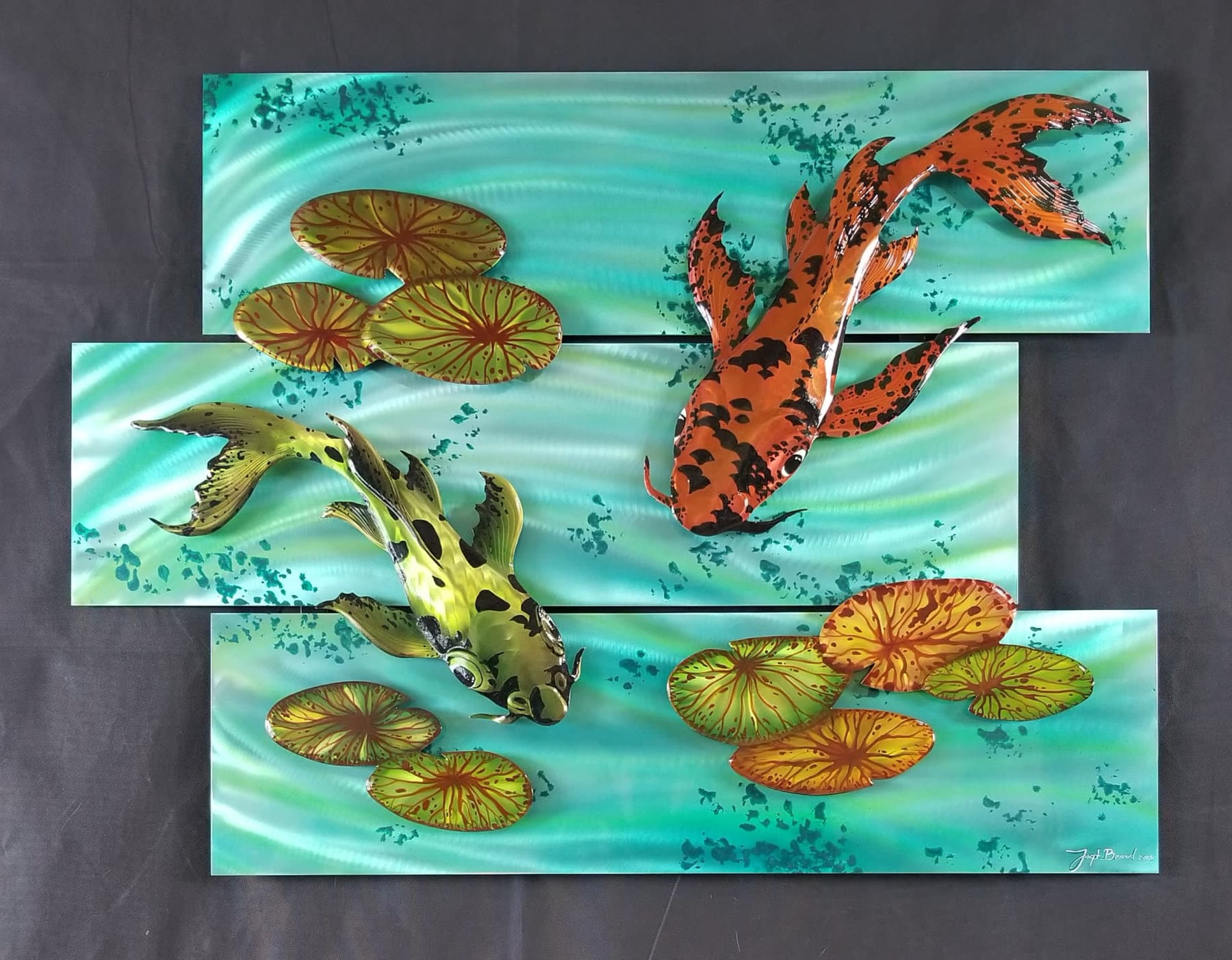 Bas-Relief No. 3 — Ground and Burnished Aluminum, Candy Paints, Sealed with an Automotive Clear Coat