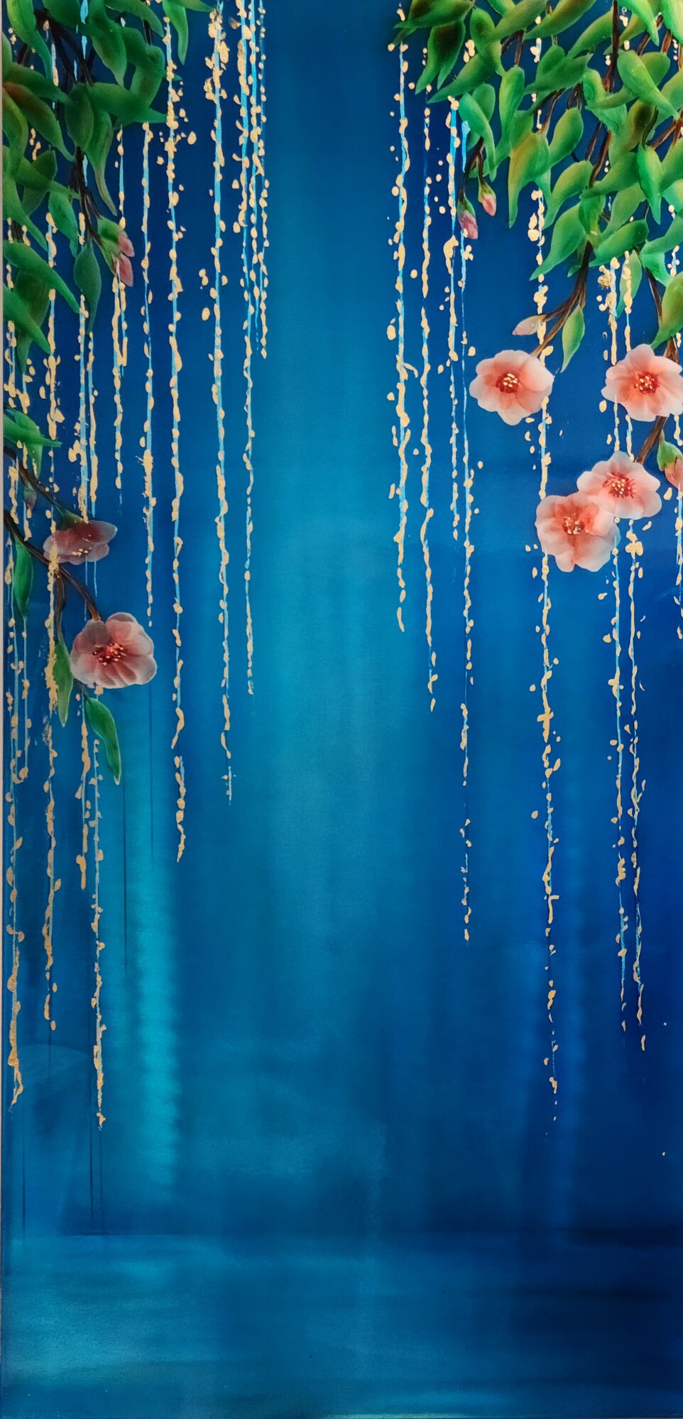 Flowers No. 6 — Ground and Burnished Aluminum, Candy Paints, Gold Leaf, Sealed with an Automotive Clear Coat