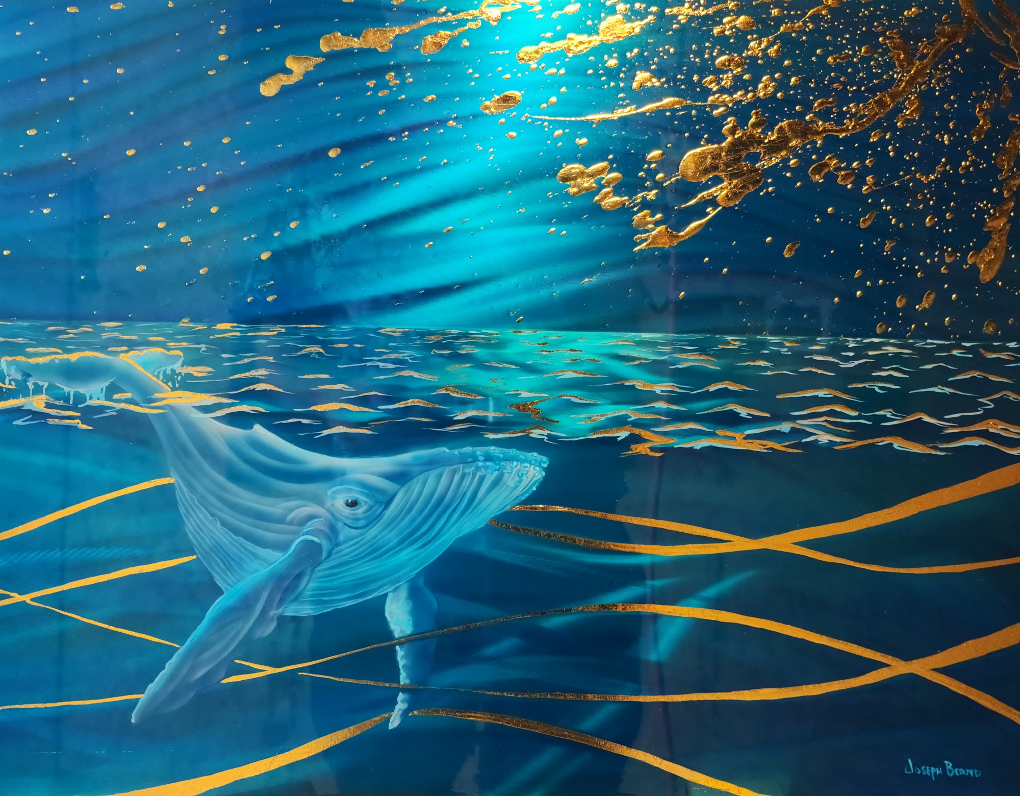 Blue Symphony — Ground and Burnished Aluminum, Candy Paints, Gold Leaf, Sealed with an Automotive Clear Coat