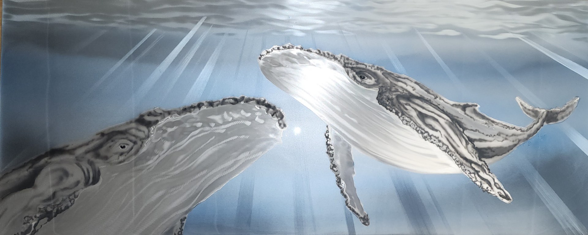 Blue Waters — Ground and Burnished Aluminum, Candy Paints, Sealed with an Automotive Clear Coat